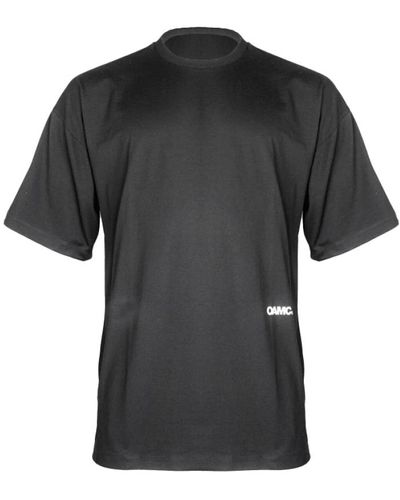 OAMC Schwarzes strick-t-shirt mit grafikdetail