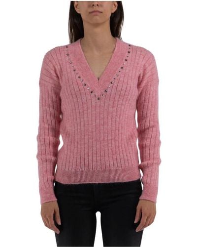 Alessandra Rich Mohair v-ausschnitt pullover - Rot