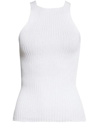a. roege hove High-neck cotton-blend top - Bianco