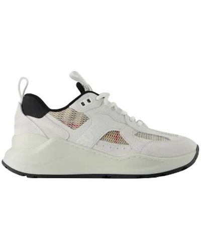 Burberry Mesh & Suede Sneaker - White