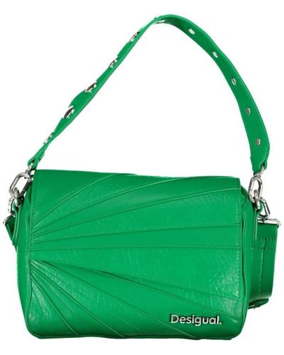Desigual Grüne polyethylen-handtasche mit abnehmbaren trägern