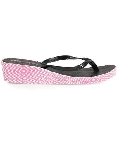 Champion Comode sandali con zeppa slip-on con punta arrotondata e logo del marchio - Rosa