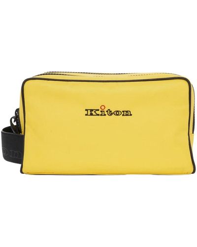 Kiton Beauty Bag Polyamid/Nylon - Gelb