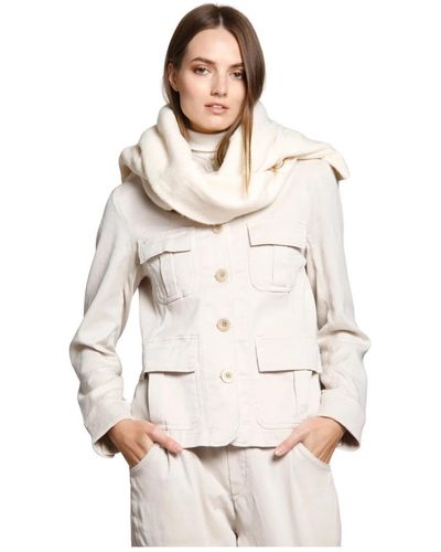 Mason's Chaqueta de polar karen glamurosa con botones y bolsillos - Blanco