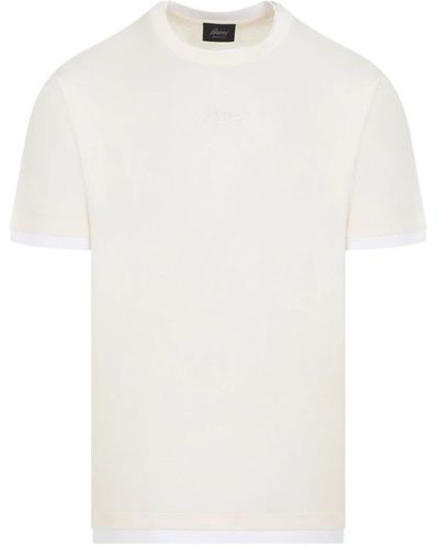 Brioni Weiße baumwoll-t-shirt ss24