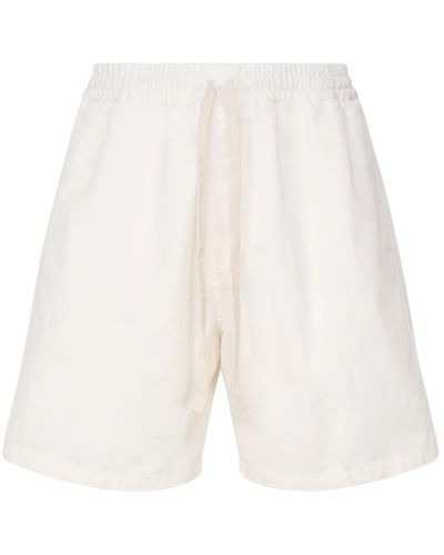 Carhartt Weiße baumwoll-shorts mit elastischem bund