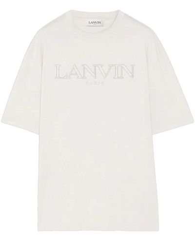Lanvin Klassisches besticktes s t-shirt - Weiß