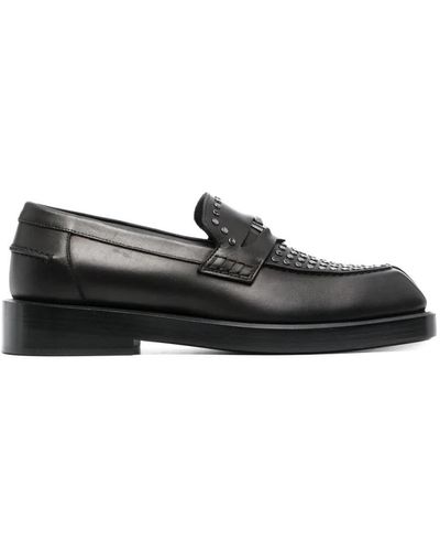 Versace Studded square-toe loafers - Schwarz