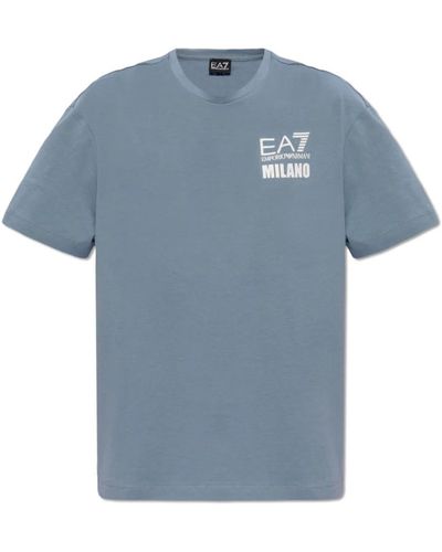 EA7 Camiseta con logotipo - Azul