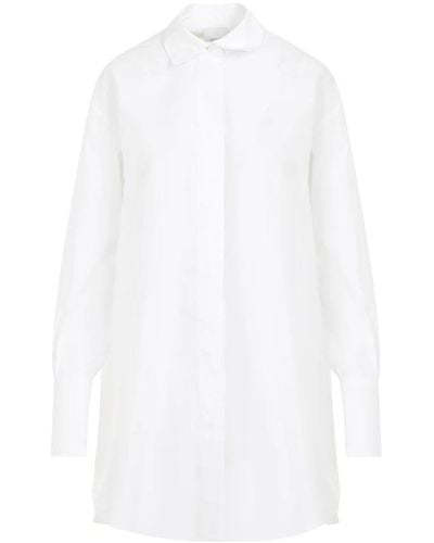 Patou Weiße baumwoll-mini-hemd-kleid