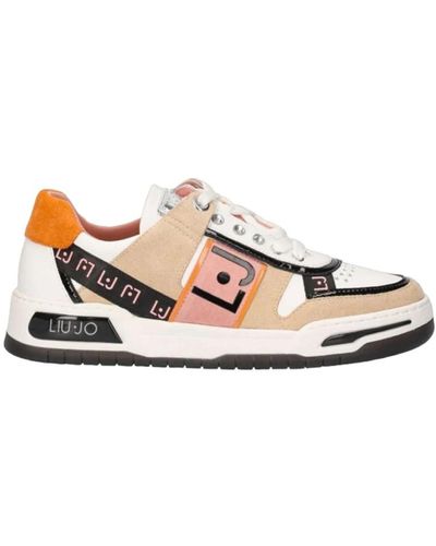 Liu Jo Weiße leder freizeit sneakers frauen - Pink