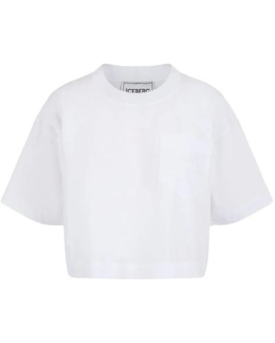 Iceberg Camiseta blanca con logo bordado - Blanco