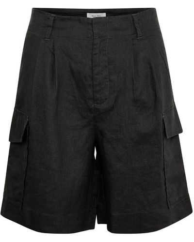 Part Two Pantalones cortos de lino negro inspirados en el cargo