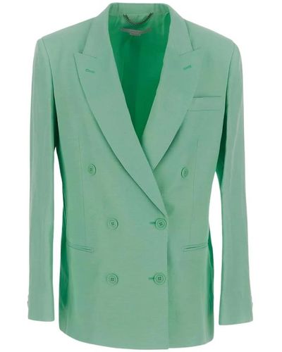 Stella McCartney Oversized double-breasted jacke mit reißverschluss - Grün