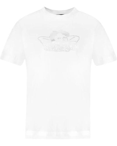 Simone Rocha Camiseta de algodón con gráfico de ángel - blanco/plata