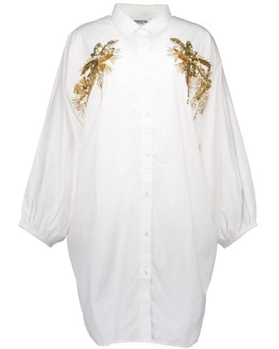 Essentiel Antwerp Gerüschtes weißes kleid