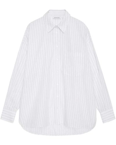 Anine Bing Shirts,gestreiftes chrissy hemd - Weiß