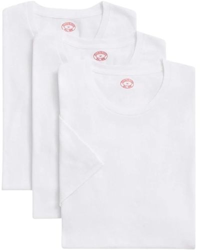 Brooks Brothers Weiße supima baumwolle crewneck 3er-pack t-shirts,heather grey supima cotton crewneck 3er-pack t-shirts