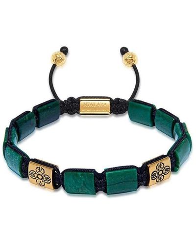 Nialaya Die Dorje Flatbead Collection - Green African Jade und Gold - Grün