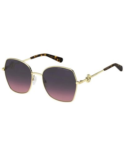 Marc Jacobs Goldene rosa sonnenbrille mit grauen fuchsia-gläsern - Mehrfarbig