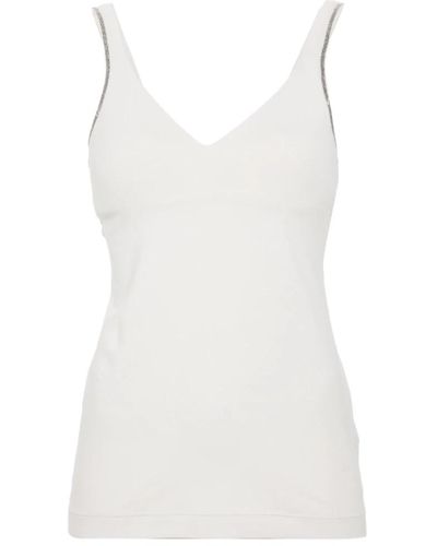 Brunello Cucinelli Tanktop mit ketten-detail - Weiß