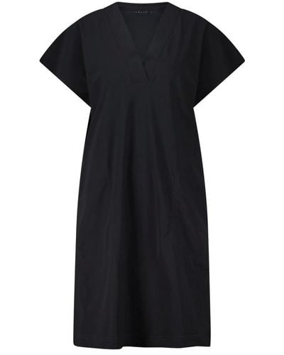 RAFFAELLO ROSSI V-ausschnitt kleid mit breitem bund - Schwarz