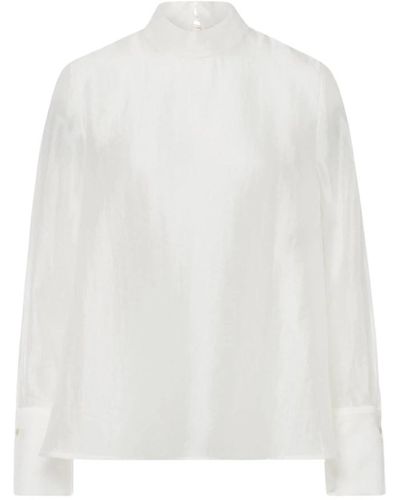 IVY & OAK Blusa de organza elegante - Blanco
