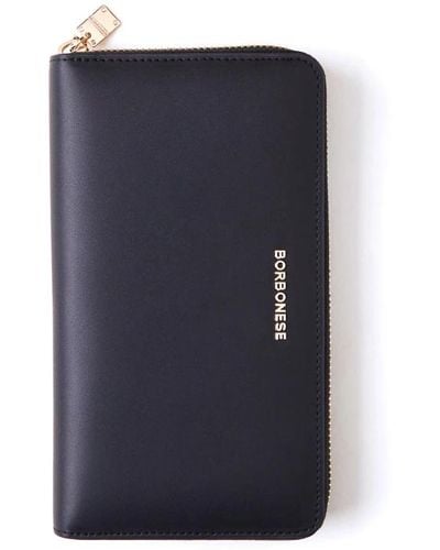 Borbonese Lettering wallet large - leather ziparound - Blu
