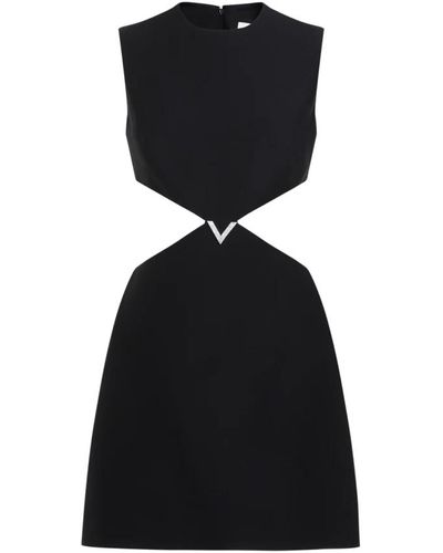 Valentino Schwarzes minikleid mit v-logo