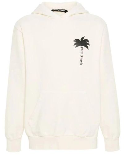 Palm Angels Off-white hoodie mit palm design - Weiß