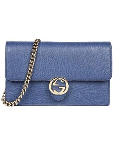 Gucci Sacchetto del portafoglio a catena ad incastro - Blu