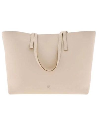 Carolina Herrera Magnolia leder shopping tasche - Natur