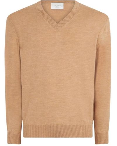 Ballantyne V-Neck Knitwear - Natural