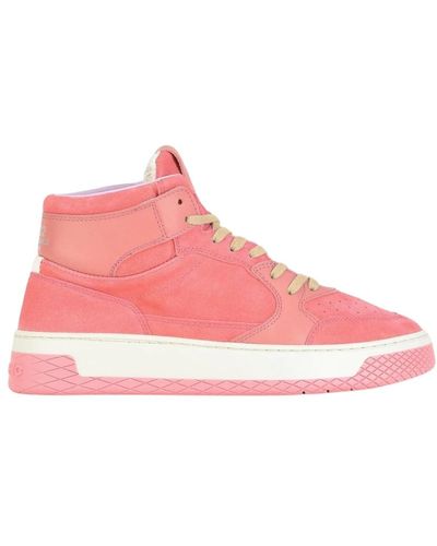 Pànchic Sneaker mid p02 donna in suede e pelle fragola - Rosa