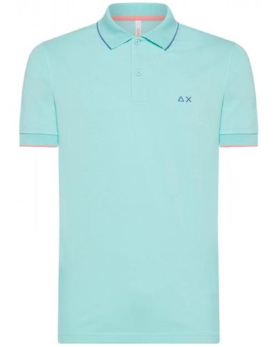 Sun 68 Polo-shirt mit schmalem profil aqua - Blau