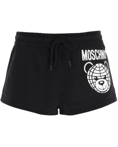 Moschino Shorts deportivos con estampado de teddy - Negro