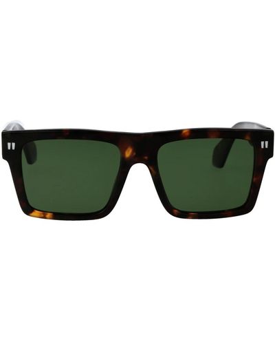 Off-White c/o Virgil Abloh Stylische lawton sonnenbrille für den sommer - Grün
