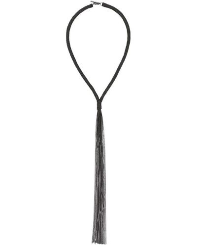 Brunello Cucinelli Elegante collana multifilo con pendente a nappa - Nero