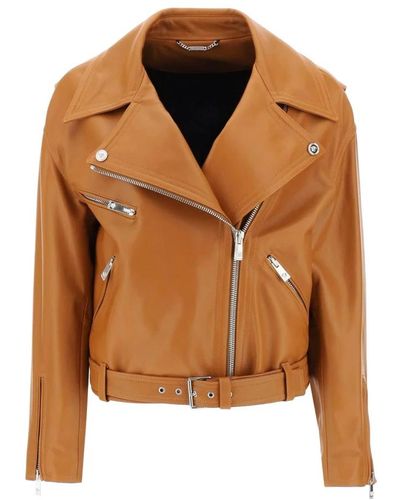 Versace Jackets > leather jackets - Marron