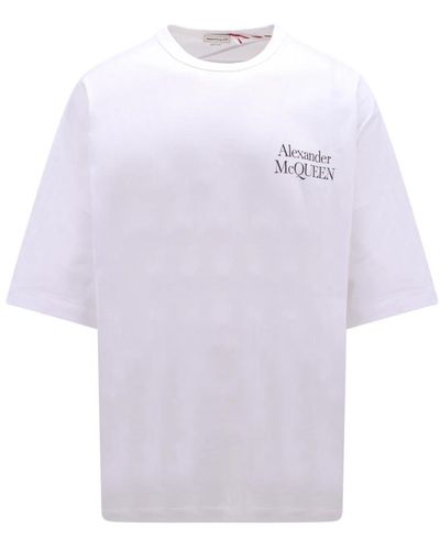 Alexander McQueen Bio-Baumwoll-Logo-Print T-Shirt - Aw23 - Lila
