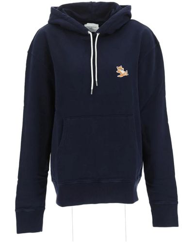Maison Kitsuné Klassischer hoodie mit chillax fox patch - Blau