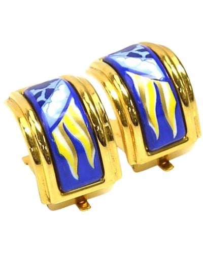 Hermès Orecchini hermes in metallo dorato usati - Blu