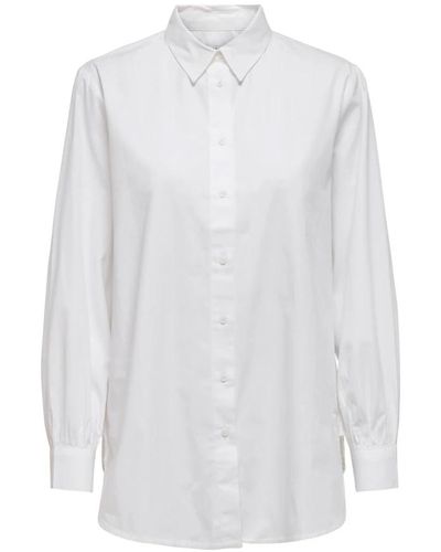 ONLY Camisa mujer manga larga algodón - Blanco