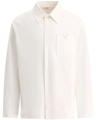Valentino Baumwolljacke mit v-detail - Weiß