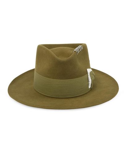 Nick Fouquet Azteca hat with bow - Verde