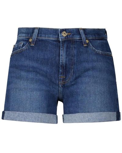 7 For All Mankind Shorts > denim shorts - Bleu