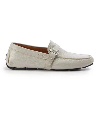 Iceberg Leather loafers with logo - Bianco