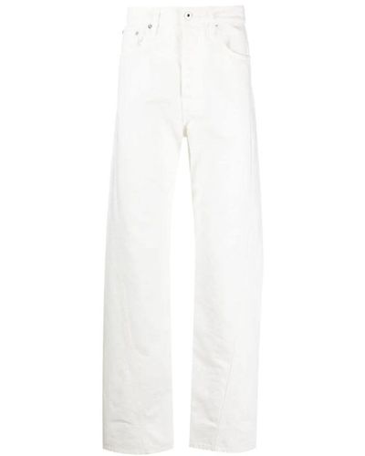 Lanvin Jeans in denim bianco con dettagli a spirale