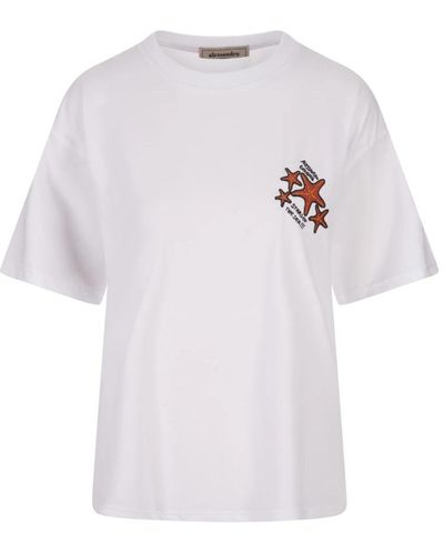 ALESSANDRO ENRIQUEZ Sterne besticktes weißes t-shirt
