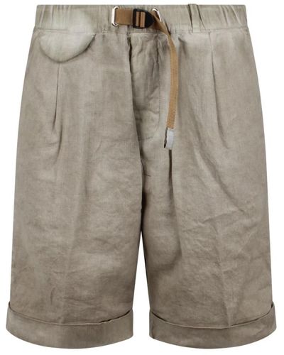 White Sand Leinen-shorts mit verstellbarem bund - Grau